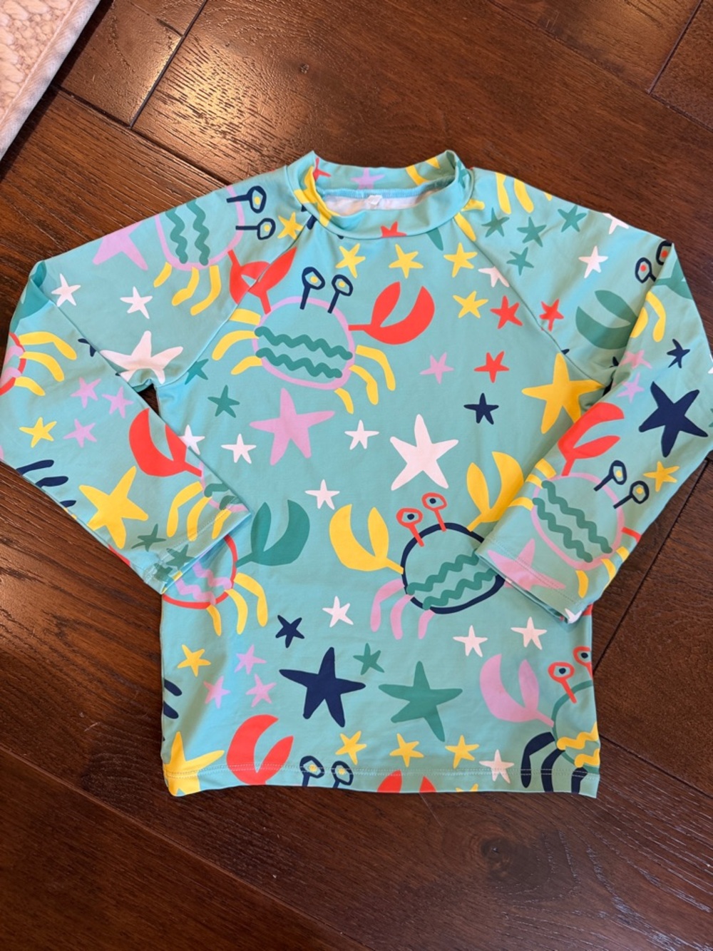 Stella McCartney Kids -  Crabby Print Long-Sleeve Rashguard - Size: 6Y